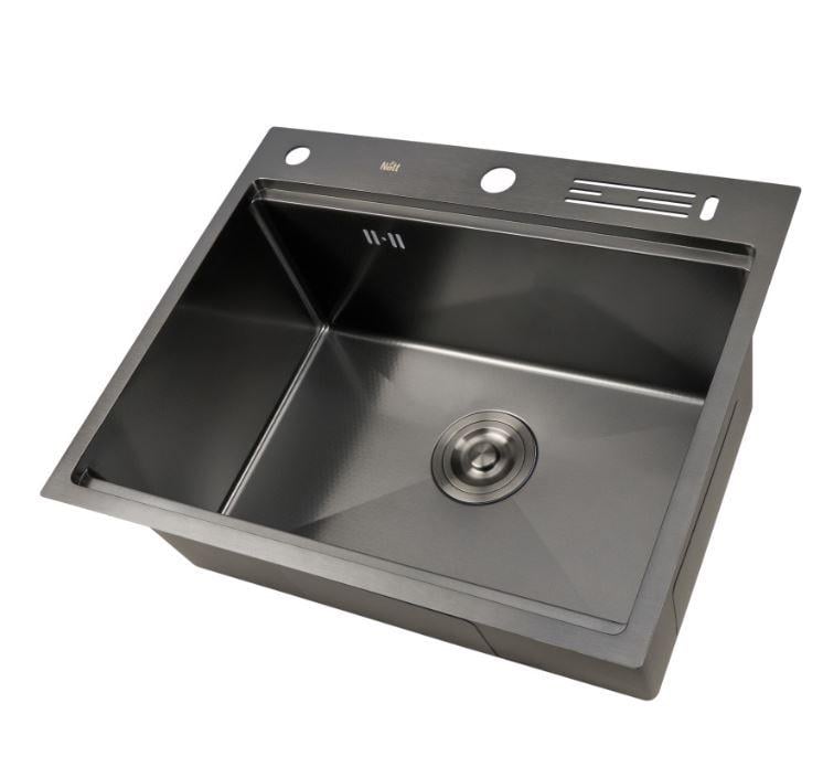 Мойка для кухни накладная Nett NBS-5747 Черный (29416766)