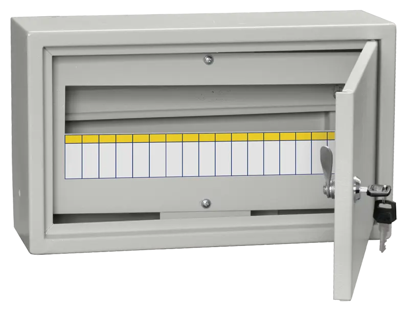 Щит распределительный УЕК ЩРн-18 18 модулей IP31 навесной c замком металлический 265х440х120 мм (MKM14-N-18-31-U)