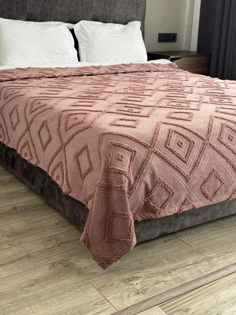 Покрывало Олаф 100% коттон 180х250 см Пудровый