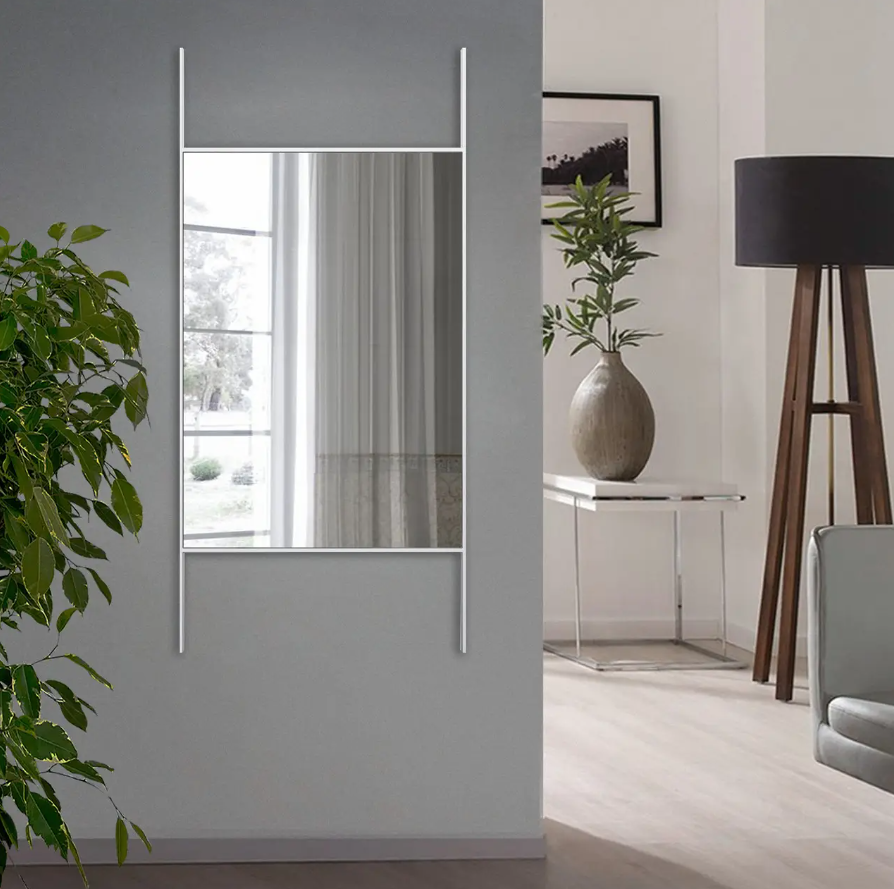 Дзеркало настінне 150х70 см у металевій рамі Білий (10830735)