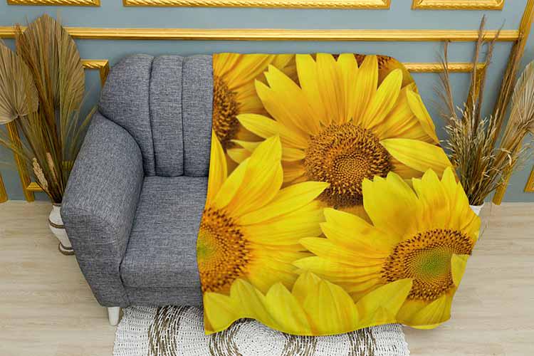 Плед Bright sunflowers плюш однослойный 135х150 см (113506)