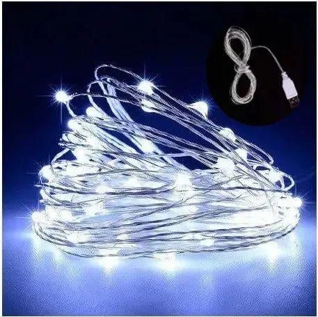 Гирлянда нить Роса комнатная USB 30 м 300LED с пультом с холодно-белым свечением (opt-15232) - фото 2 Гирлянда нить Роса комнатная USB 30 м 300LED с пультом с холодно-белым свечением (opt-15232) - фото 2