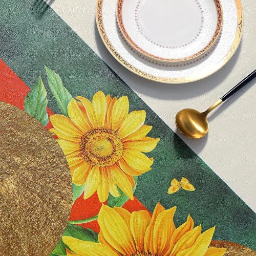 Скатерть на стол водоотталкивающая с акцентными подсолнухами 140x220 см Желтый (C00368-4) - фото 2 Скатерть на стол водоотталкивающая с акцентными подсолнухами 140x220 см Желтый (C00368-4) - фото 2