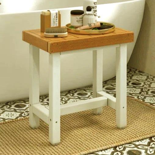 Табурет для ванной из дерева Ларден Зефир/Охра (ТВН-00952004)