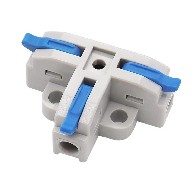 Клемма проходная Tactix 0,2-4 мм2 32А 1-2 одинарная Т-подобная 35х25,5х14,6 мм рычаг крепеж 3,1 мм Синий (T3B)