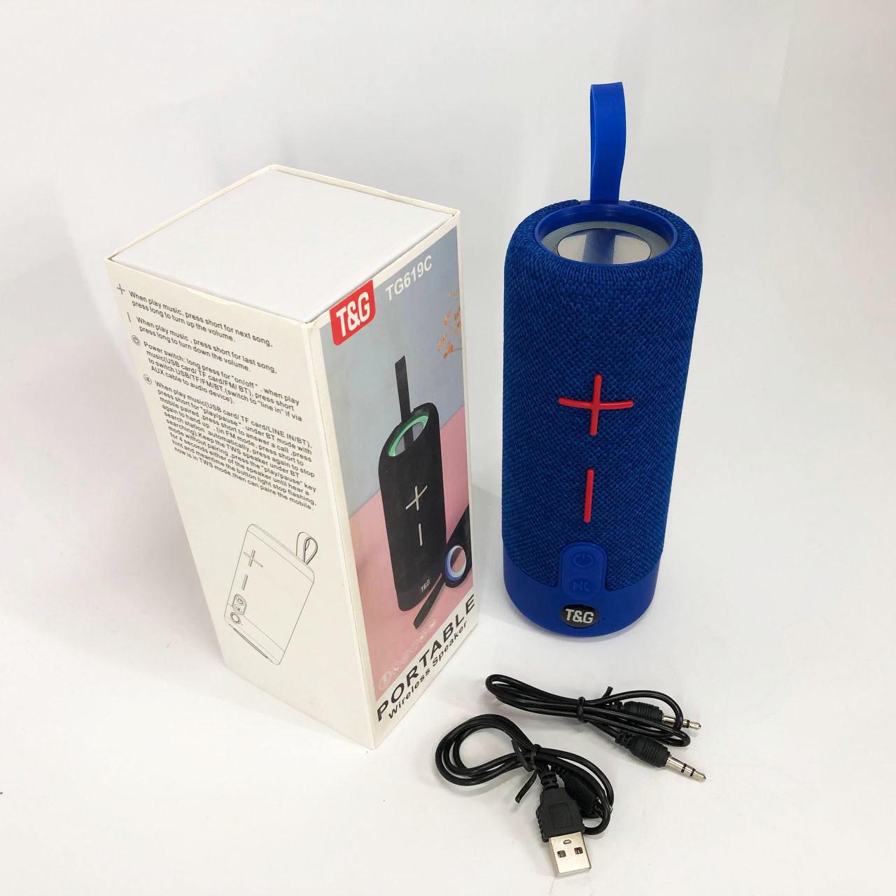 Колонка портативна Bluetooth TG619C FM-радіо USB/TF з ремінцем Синій - фото 7 Колонка портативна Bluetooth TG619C FM-радіо USB/TF з ремінцем Синій - фото 7