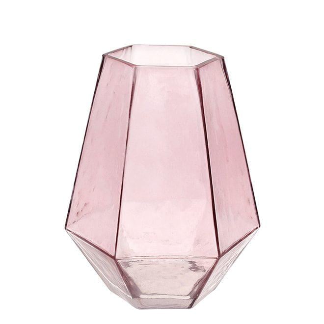 Ваза стеклянная Flora Винченцо 21 см Розовый (32945)