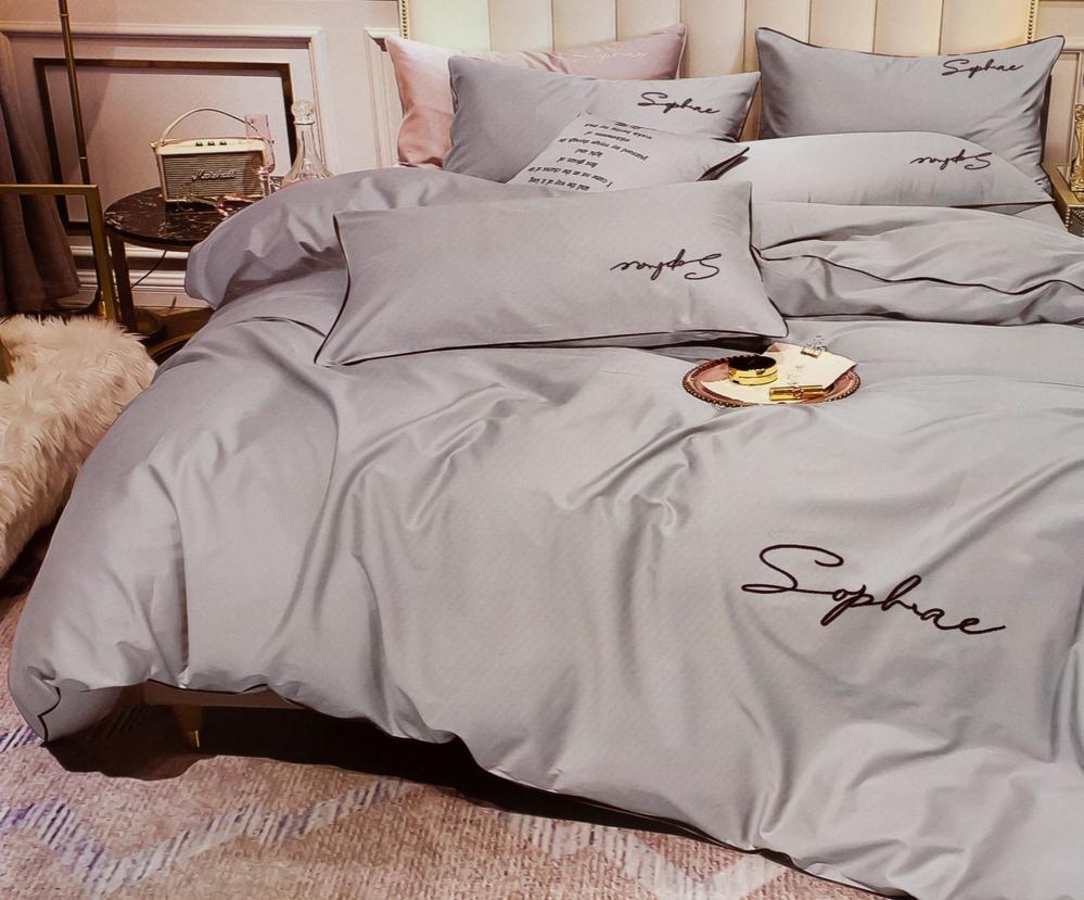 Комплект постільної білизни Koloco однотонна сатин євро в коробці 06-225-1 (DR012623)