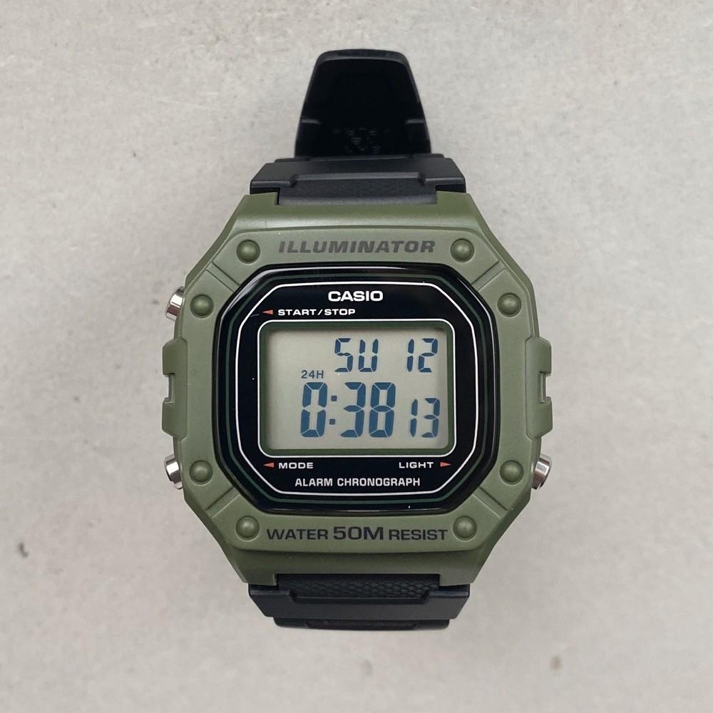 Спортивные часы Casio W-218H-3A водостойкие в коробке Green/Black - фото 2 Спортивные часы Casio W-218H-3A водостойкие в коробке Green/Black - фото 2
