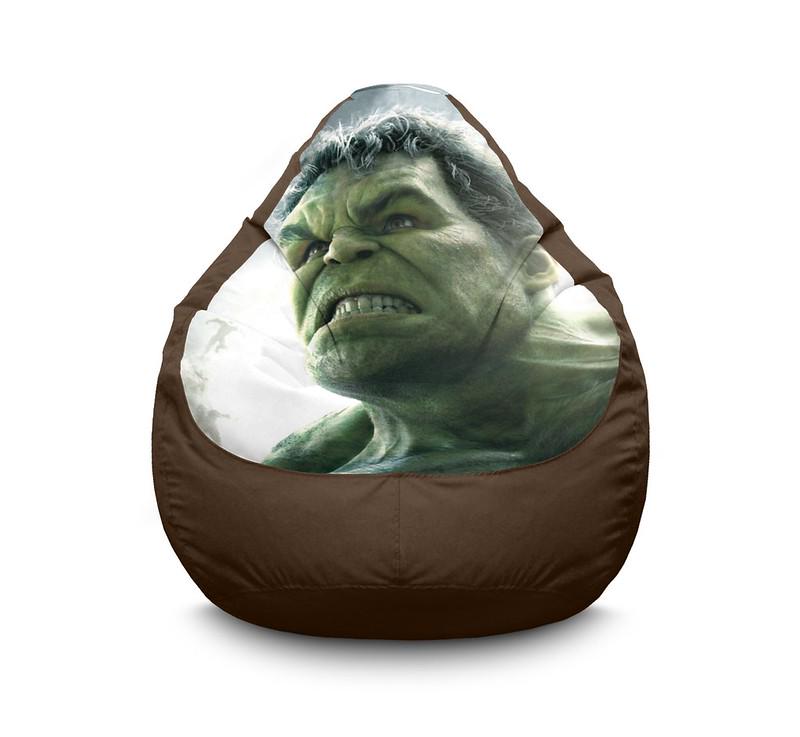 Кресло мешок iPuff Hulk Face Оксфорд XXL 90х125 см Коричневый