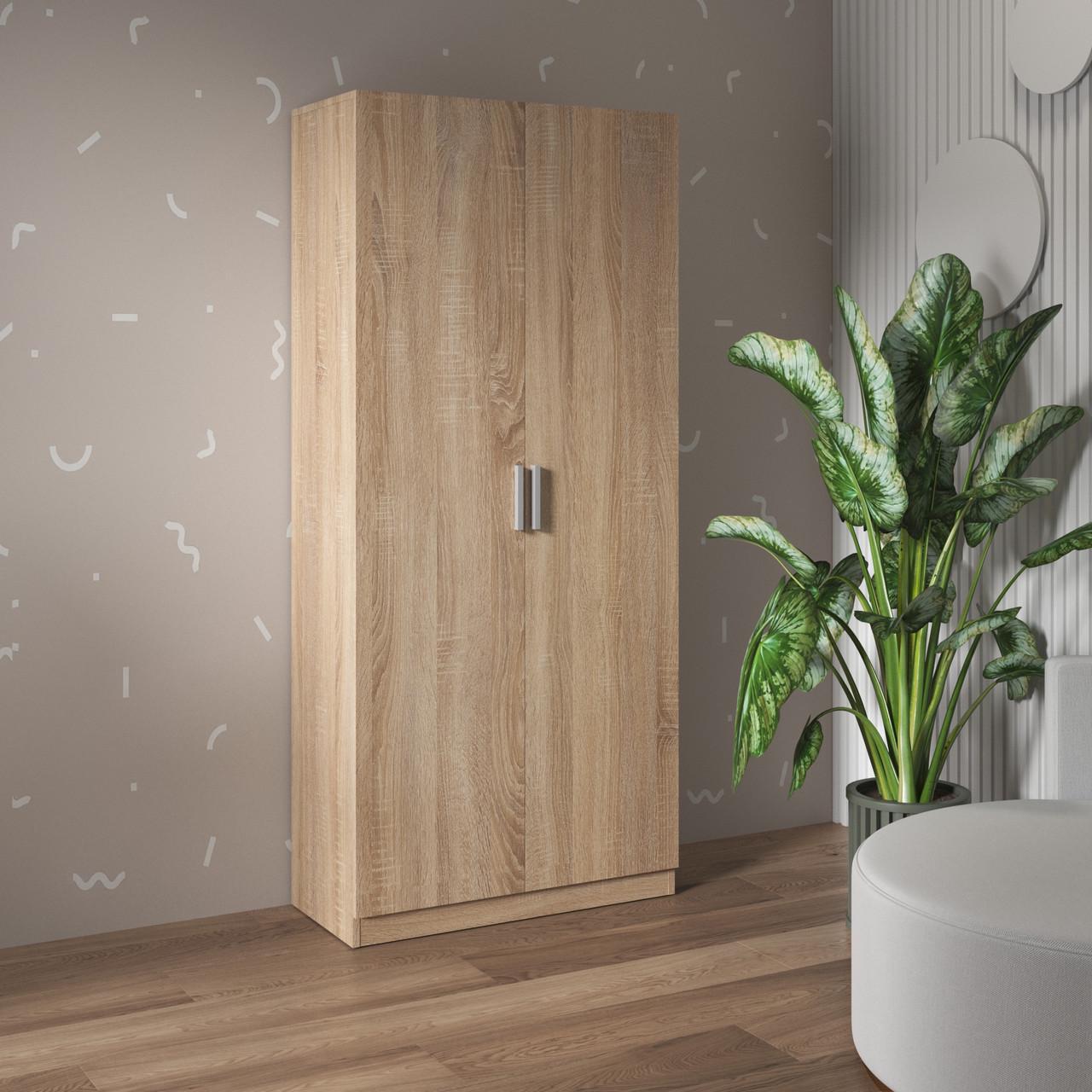 Шкаф двухдверный VAYS с 5 полками 80х35х181 см Дуб сонома (30653350)