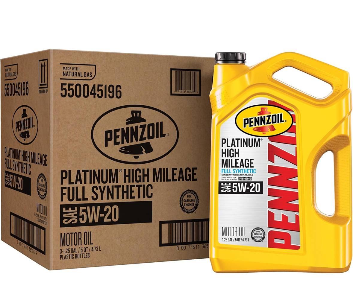 Масло Pennzoil Platinum 5W20 High Mileage 5 кварт 4,73 л