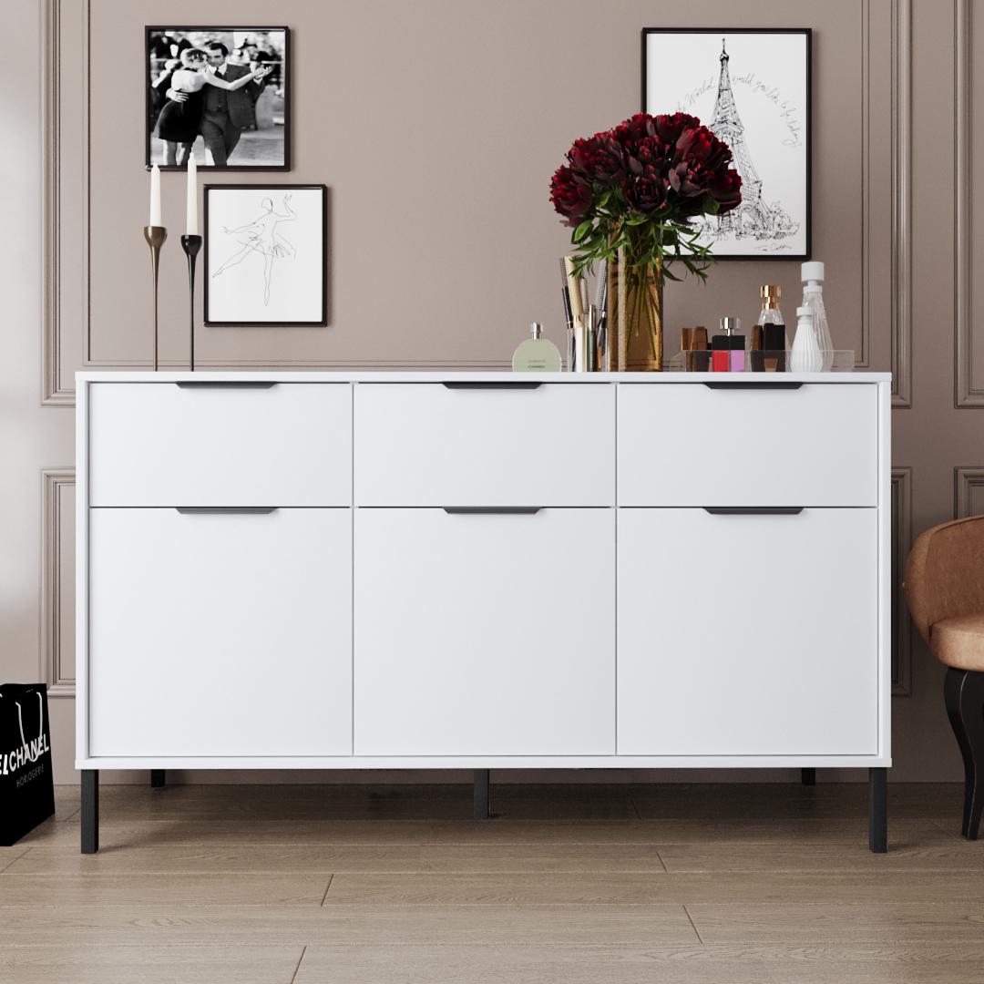 Комод DiPortes Жанне JN-015 152/87/50 см Белый матовый (01293)