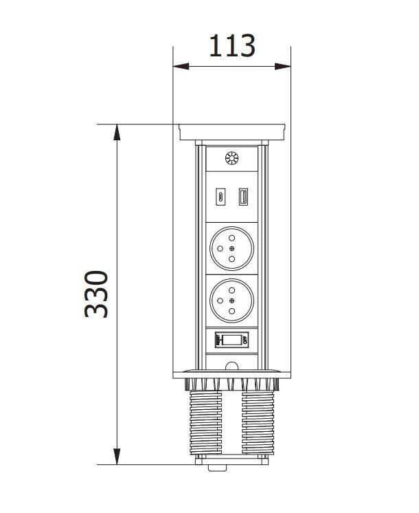 Удлинитель GTV CAMINO 2 SCHUKO USB A+C QC WC 10W 1,5 м Белый (AE-BPW2sCAM-10) - фото 3