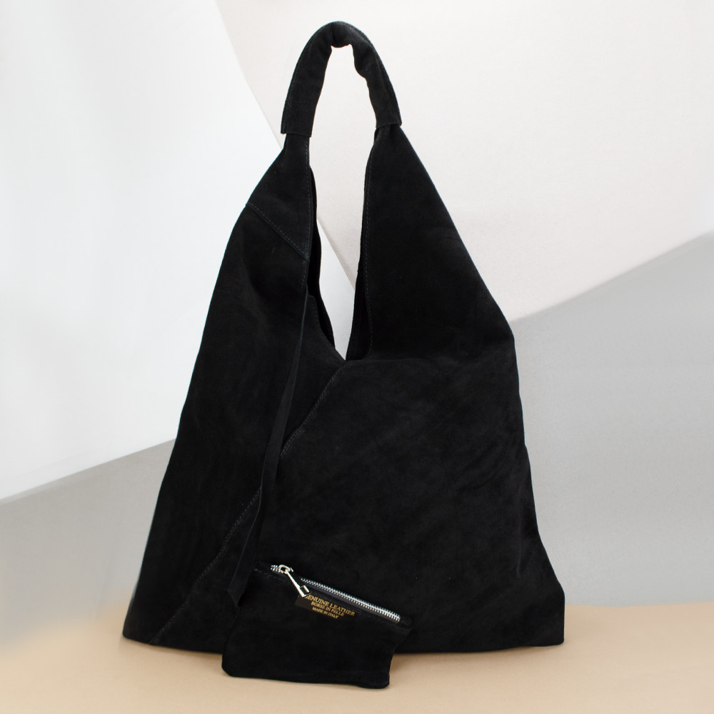 Сумка-шопер жіноча Virginia Conti 03801 замшева з гаманцем Чорний (2407998192) - фото 1