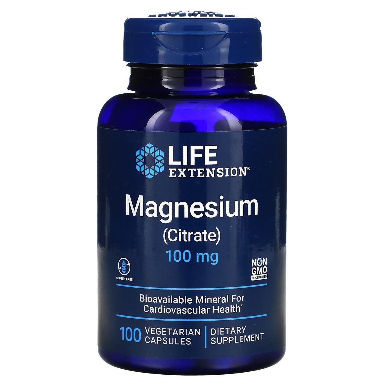 Цитрат магния Life Extension Magnesium Citrate 100 мг 100 вегетарианских капс.