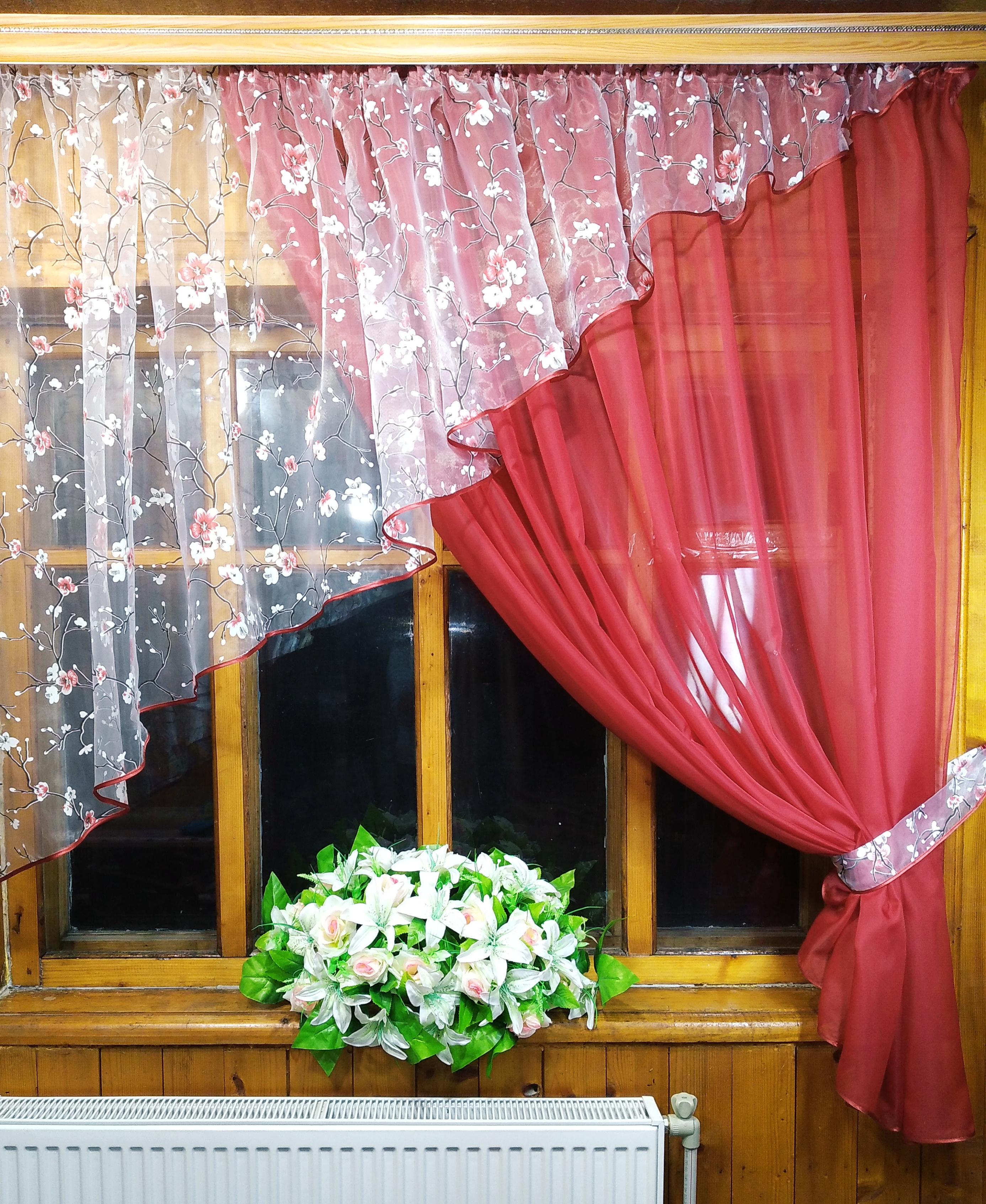 Штора коротка готова Анжеліка Бордо права Сакура (1500726193) - фото 3 Штора коротка готова Анжеліка Бордо права Сакура (1500726193) - фото 3