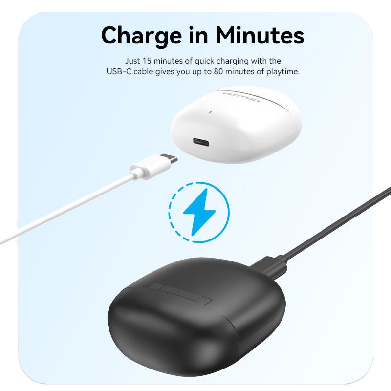 Навушники бездротові Vention Elf E02 Bluetooth 5.3 TWS 13 мм 22 год відтверення AAC/SBC Hi-Fi IPX4 Білий (NBGW0) - фото 10