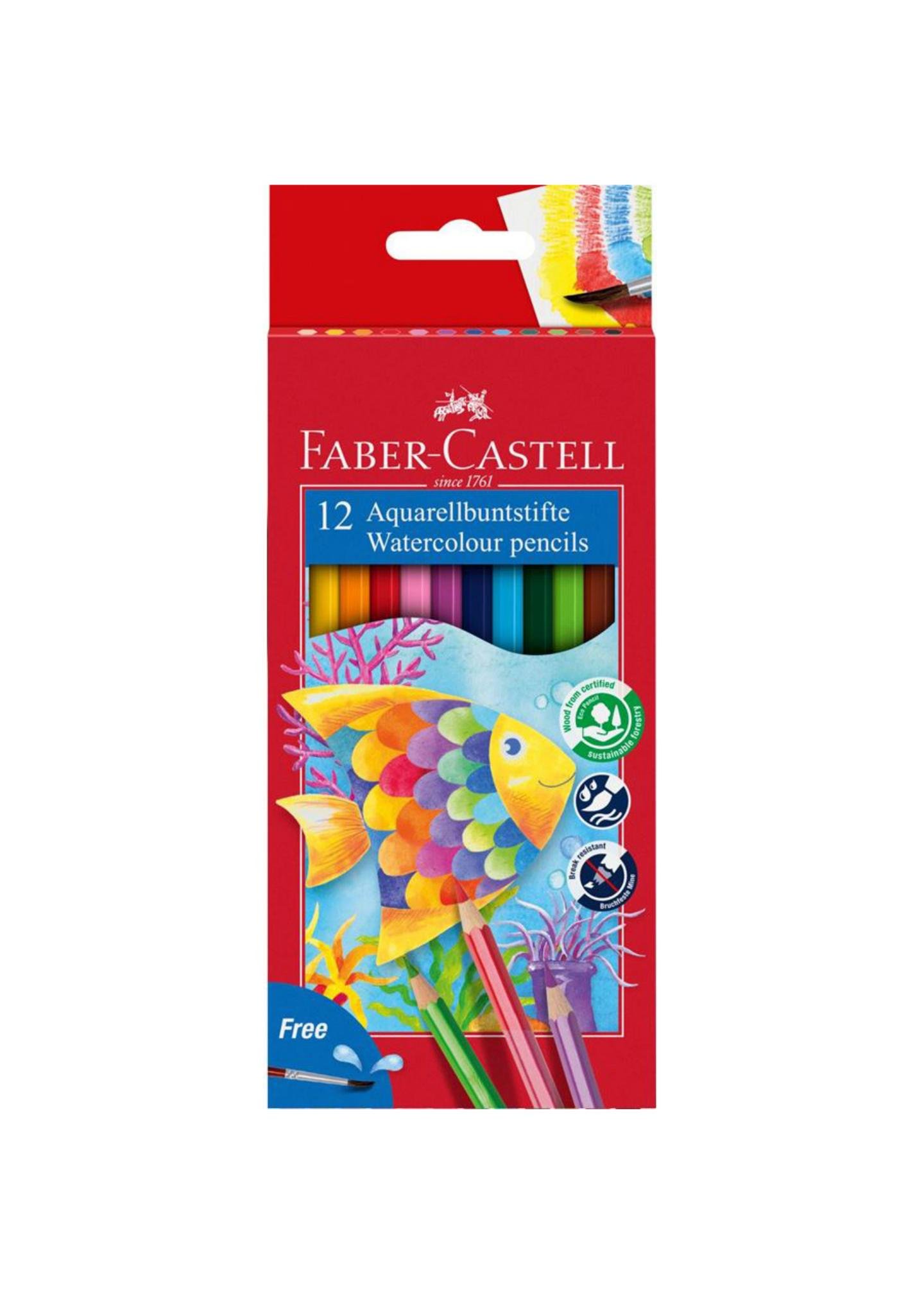 Набор карандашей Faber-Castell Aquarell акварельные 12 цветов (114413)