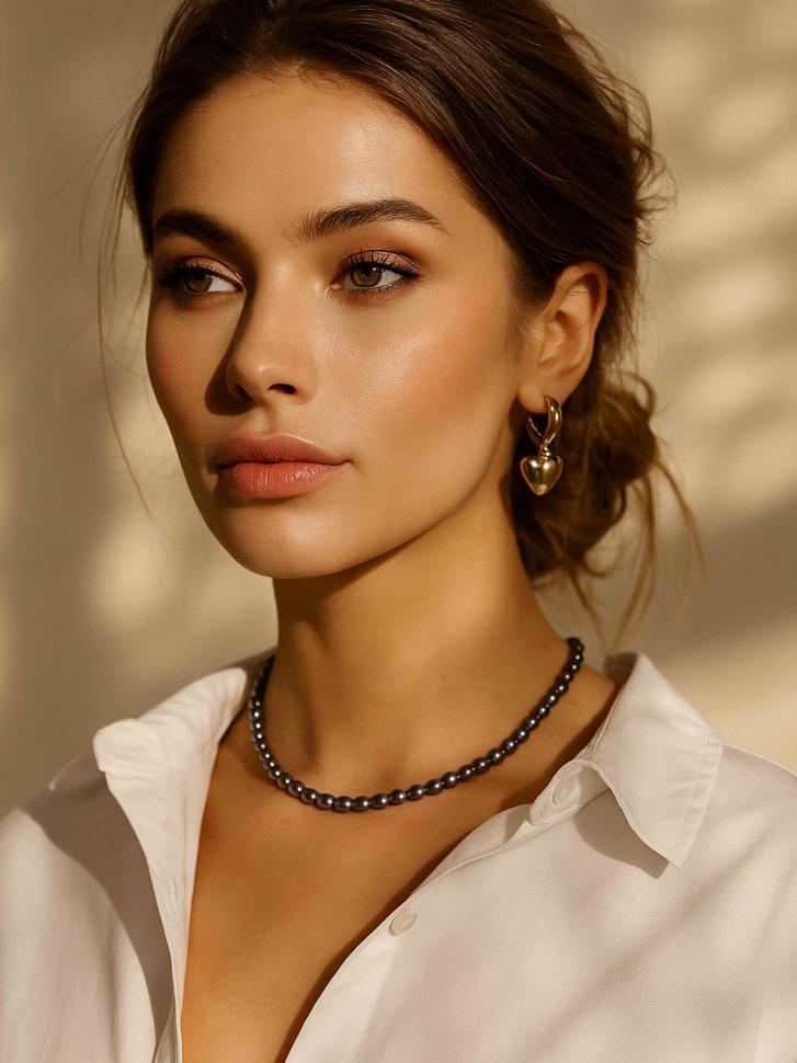 Чокер LeBijou із чорних перлів (5023)