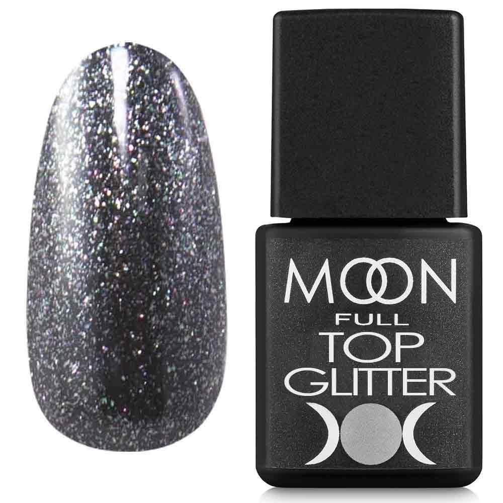 Топ для гель-лака Moon Full Top Glitter Silver №03 без липкого слоя 8 мл