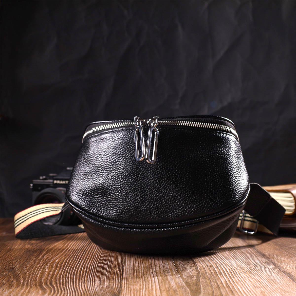 Сумка через плече Vintage Bag 22079 з натуральної шкіри Чорний - фото 6