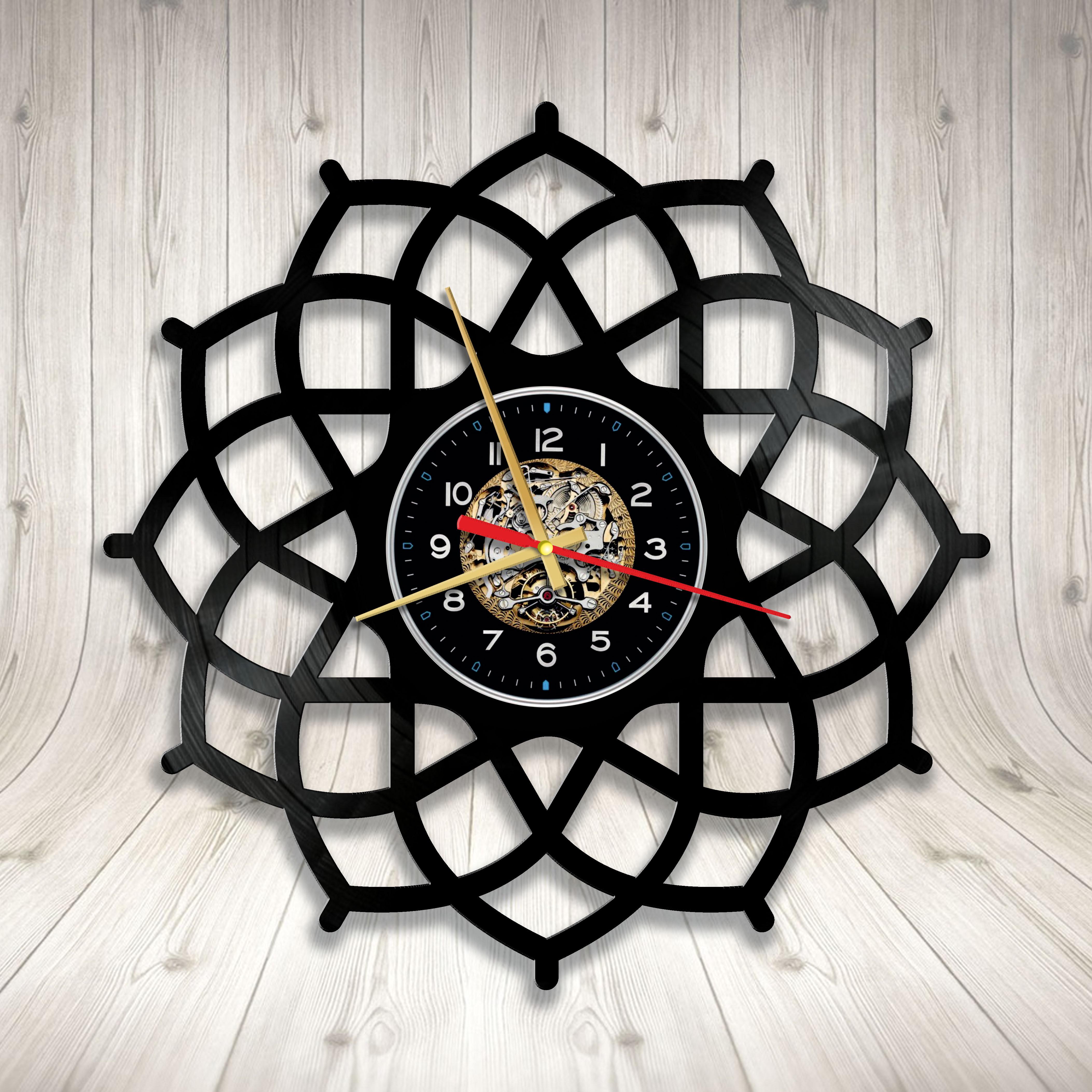 Часы настенные Лофт-винтаж 3365 из виниловой пластинки