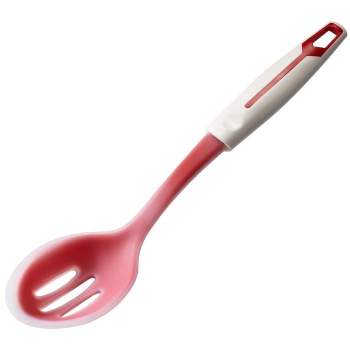 Ложка кухонна з прорізами GIPFEL 2869 MOTIVE силікон FDA PP colorful nylon 32,5х6,5х5 см Рожевий (2645098)