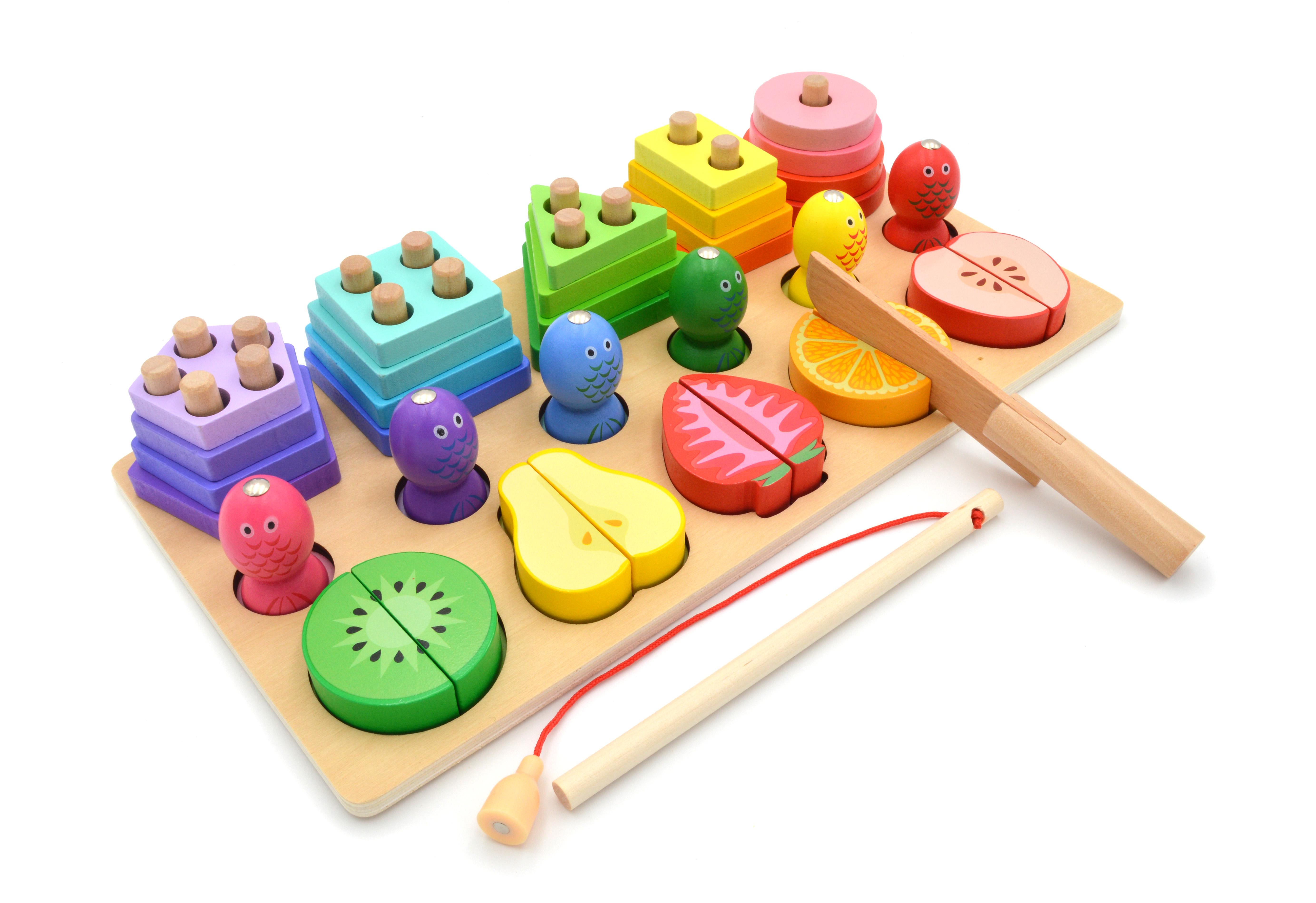 Доска логическая деревянная сортер-пирамидка/разрезные фрукты/рыбалка/формы/цвета (74534) - фото 3 Доска логическая деревянная сортер-пирамидка/разрезные фрукты/рыбалка/формы/цвета (74534) - фото 3