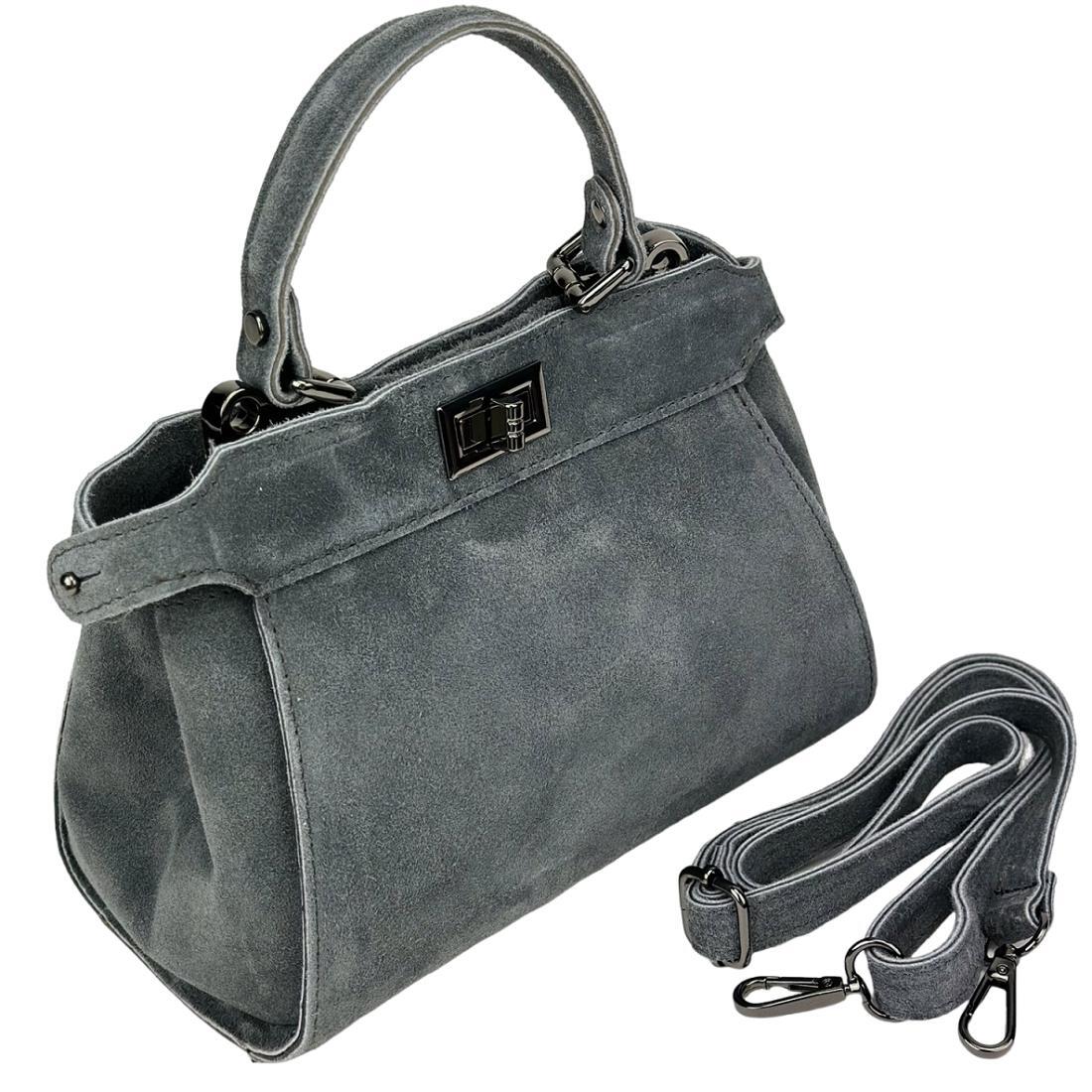 Жіноча сумка крос-боді Royal Bag F-IT-4442G замшева Сірий (8074) - фото 9 Жіноча сумка крос-боді Royal Bag F-IT-4442G замшева Сірий (8074) - фото 9