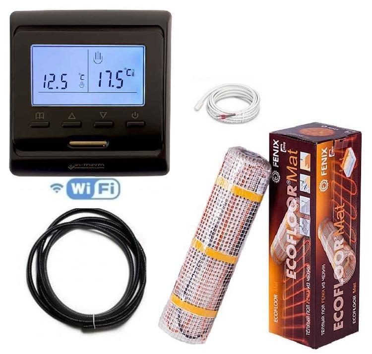Теплый пол с терморегулятором Fenix LDTS/160 двужильный мат 70 Вт 0,5 кв. м WI-FI Black (788911)