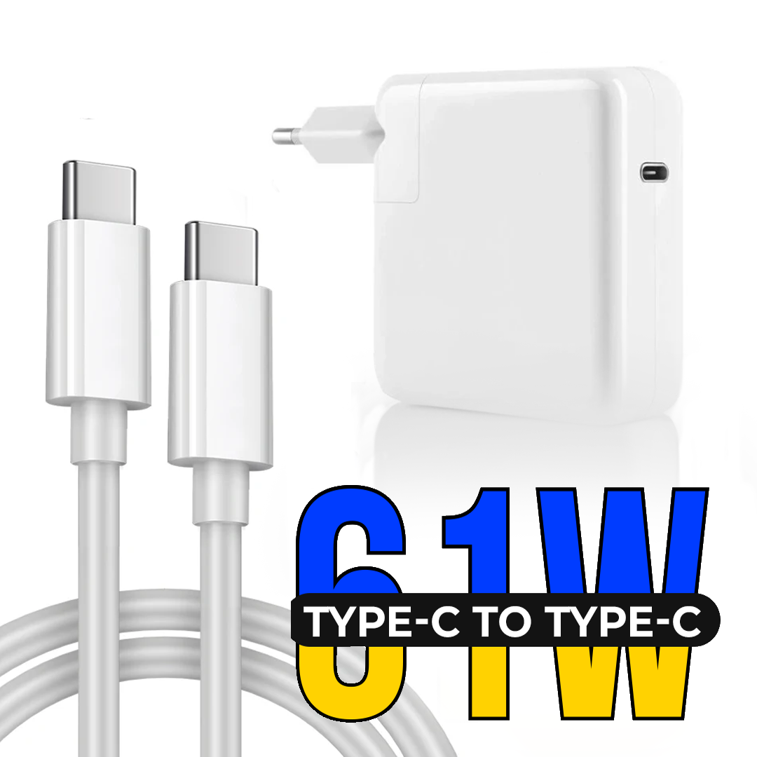 Блок питания Foxconn 61 W USB-C с кабелем Type-C на Type-C быстрая зарядка (519566f4) - фото 2