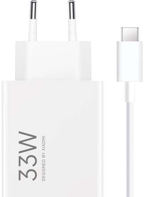 Зарядное устройство 33 Вт с кабелем USB Type-C 1 м Белый