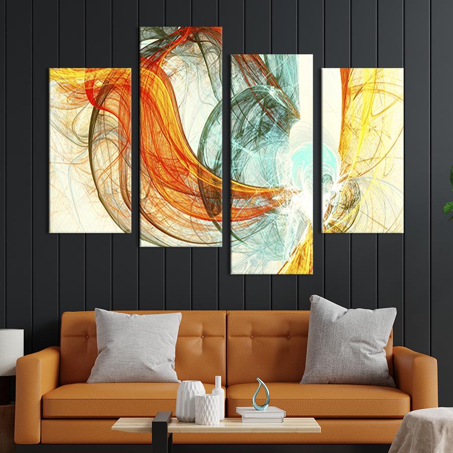 Картина модульна з 4 частин Абстрактна композиція L 129x90 см (50-42)