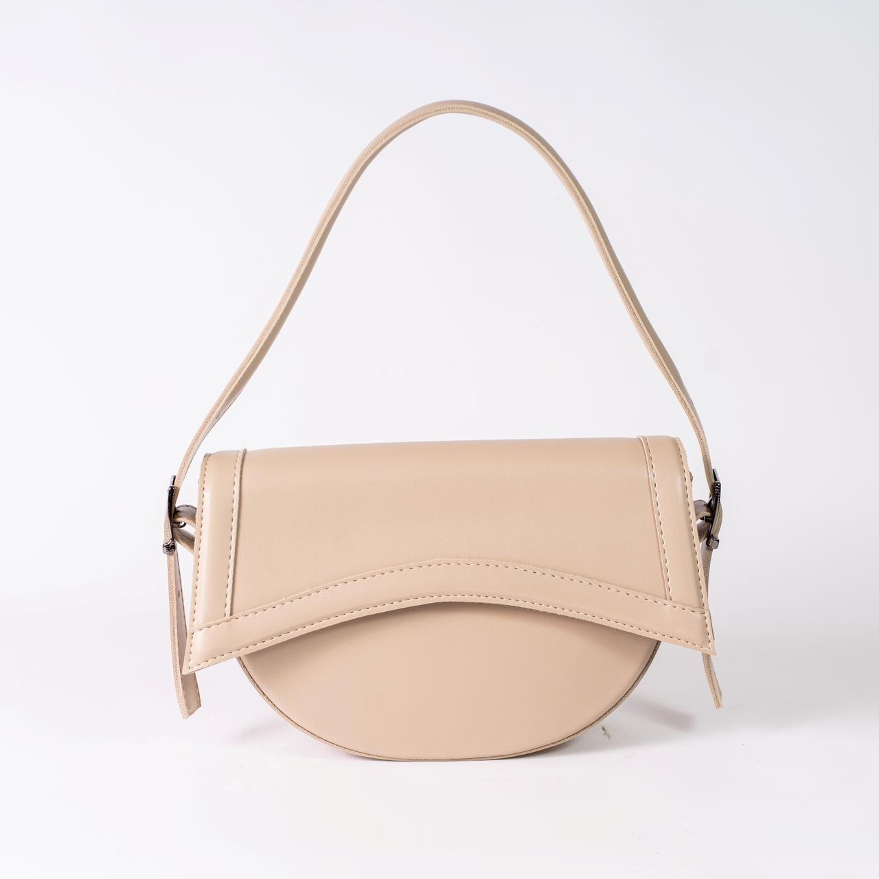 Сумка жіноча напівкругла XENIA № 33-24 з еко-шкіри Бежевий - фото 1 Сумка жіноча напівкругла XENIA № 33-24 з еко-шкіри Бежевий - фото 1