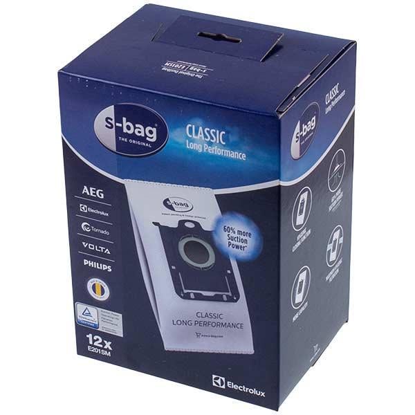 Комплект из одноразовых мешков E201M S-BAG Classic Long Performance для пылесоса Electrolux 900168481 12 шт.