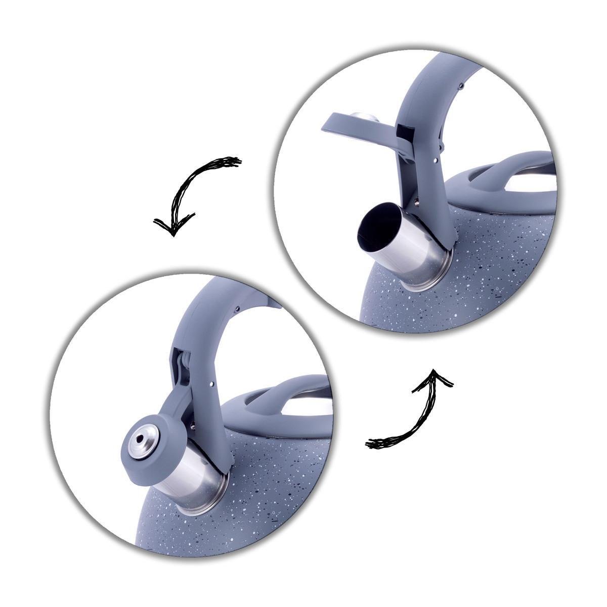 Чайник Kamille KM-1074 из нержавеющей стали со свистком 3 л Черный (1883389200) - фото 2 Чайник Kamille KM-1074 из нержавеющей стали со свистком 3 л Черный (1883389200) - фото 2