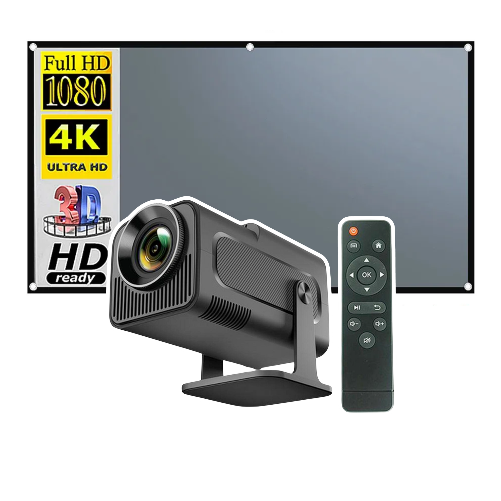 Комплект проєктор Magcubic HY320 mini/екран для проектора MIXITO Anti-light 100" 16:9 Gray (26032320)