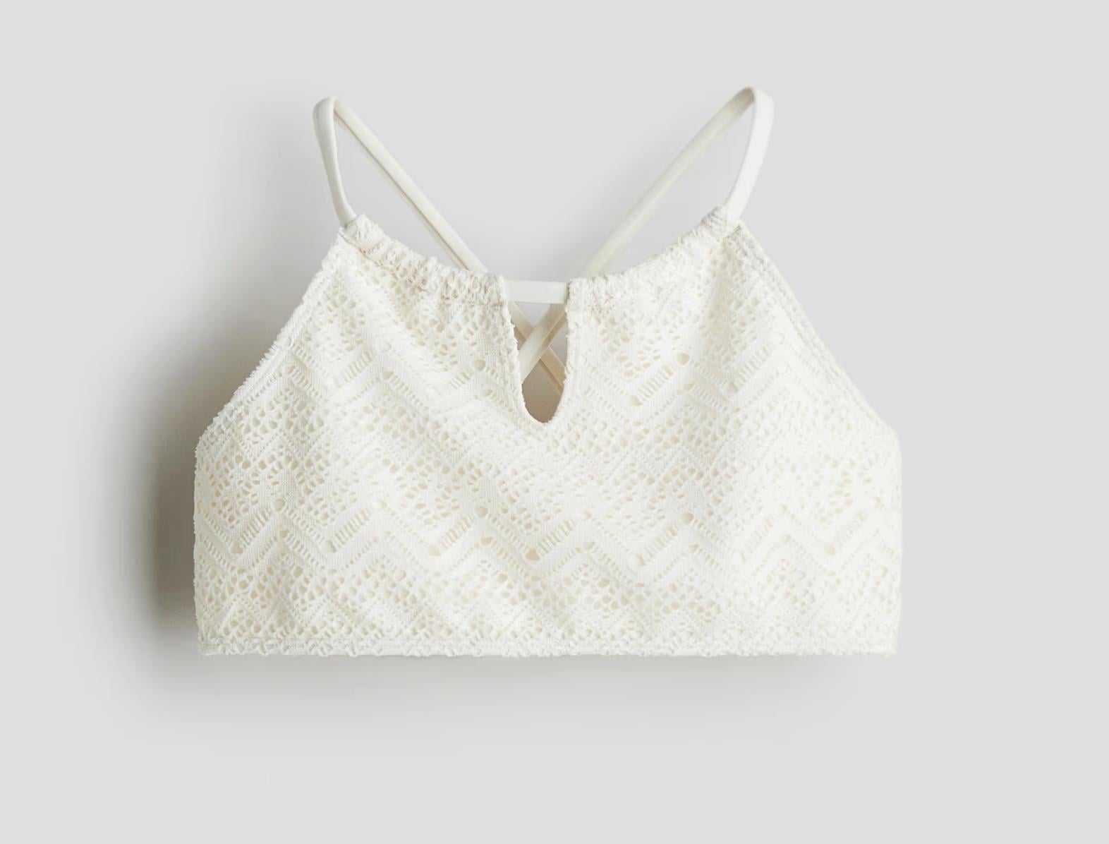 Купальный топ H&M 1276898 134-140 см Белый