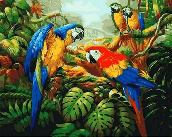 Картина по номерам Mariposa "Попугаи Ара" 40x50 см (MR-Q1078)
