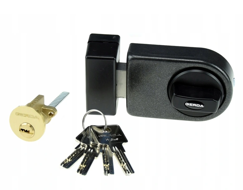 Накладной замок Gerda ZN200 лазерный ключ Графит
