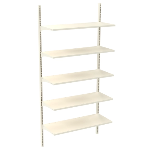 Стеллаж настенный металлический 2235х1250х400 мм на 5 полок Кремово-белый (03-1250-44) Стеллаж настенный металлический 2235х1250х400 мм на 5 полок Кремово-белый (03-1250-44)