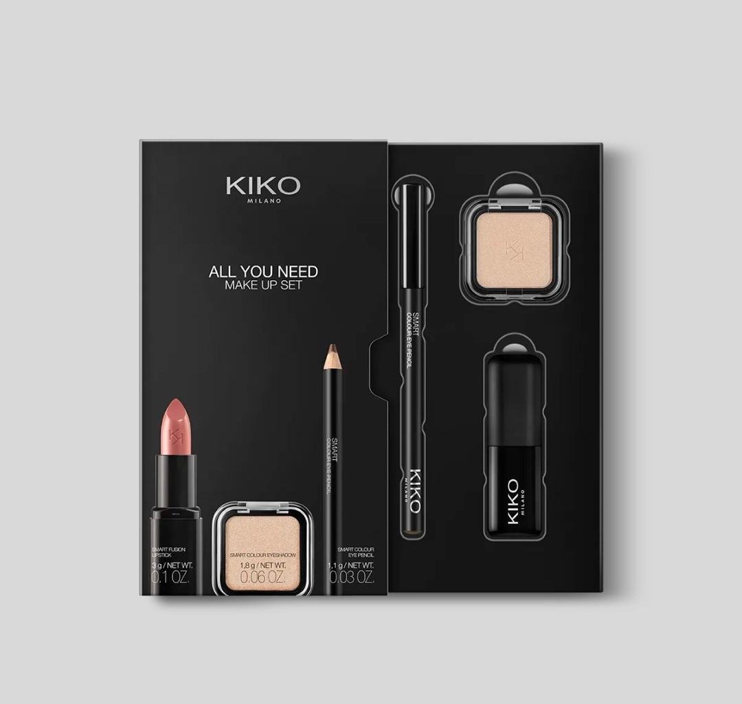 Подарунковий набір косметики Kiko Milano All YOU NEED помада 405/тіні 02/олівець для губ 04