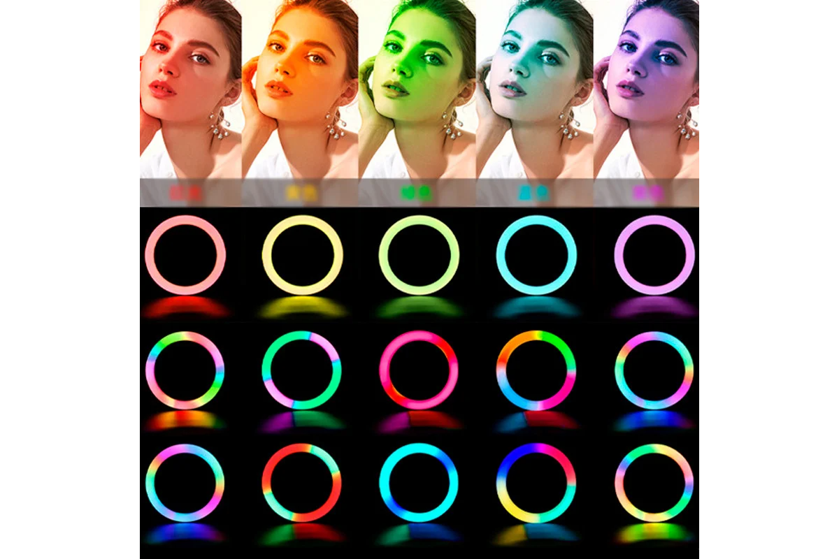 Кольцевая лампа LED Ring RGB MJ 36 с пультом 36 см (1485064205) - фото 3 Кольцевая лампа LED Ring RGB MJ 36 с пультом 36 см (1485064205) - фото 3