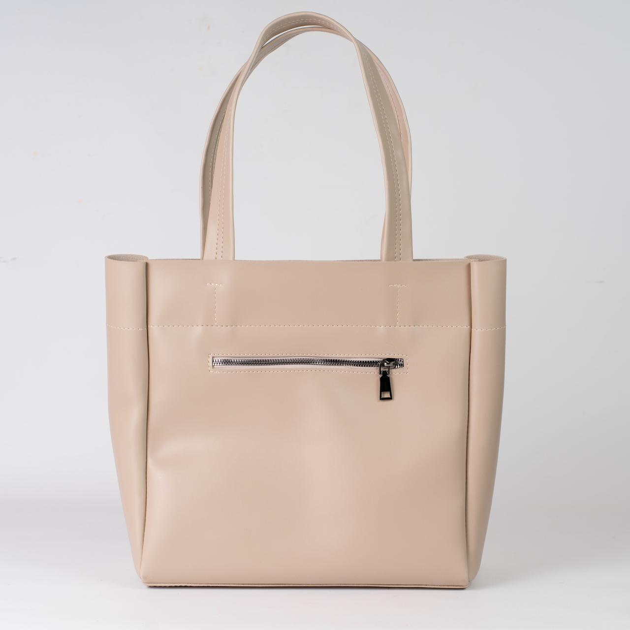 Сумка женская шоппер из экокожи XENIA №61-24 Бежевый - фото 4