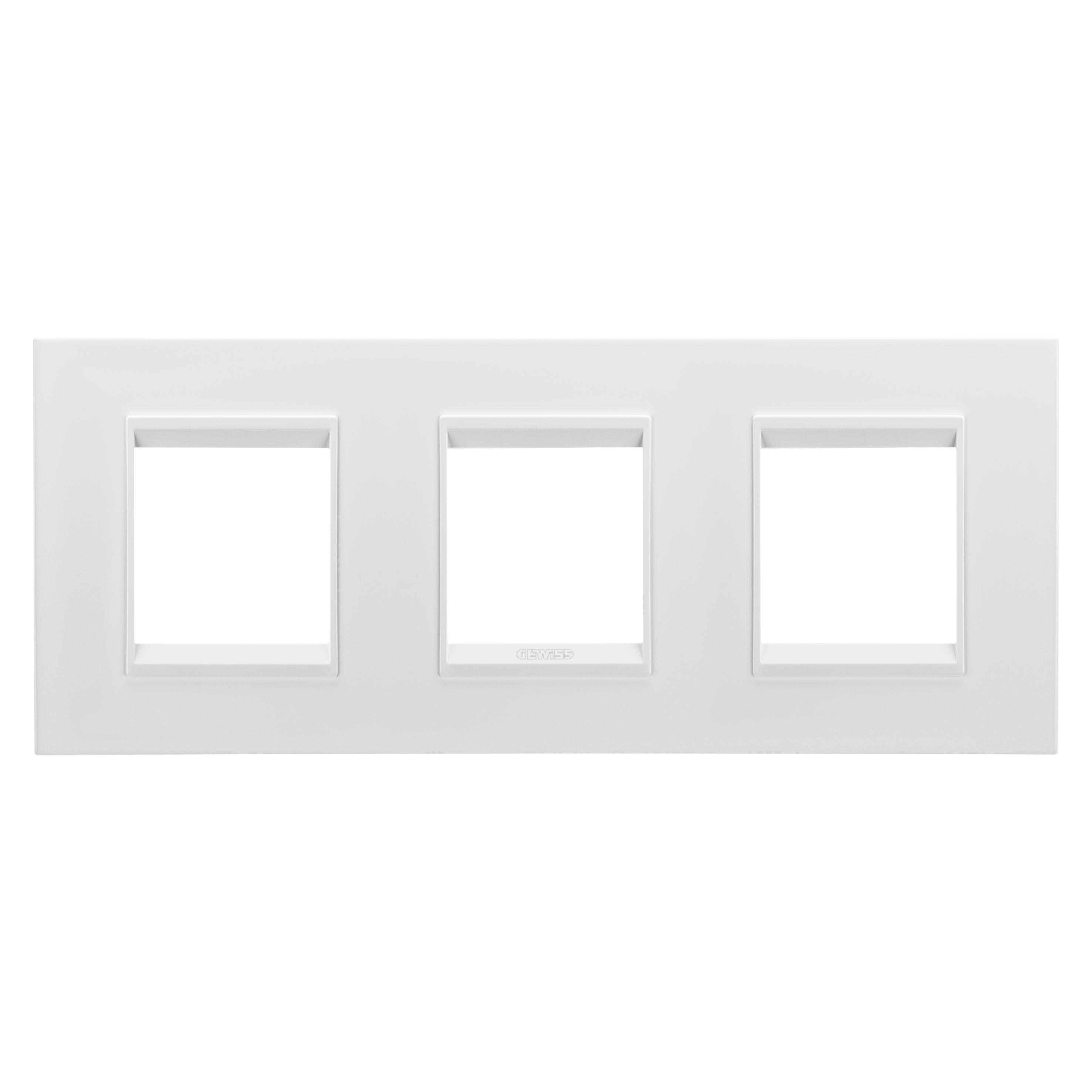 Рамка трехместная Gewiss Chorusmart LUX горизонтальная металл Белый сатиновый (GW16226XW)