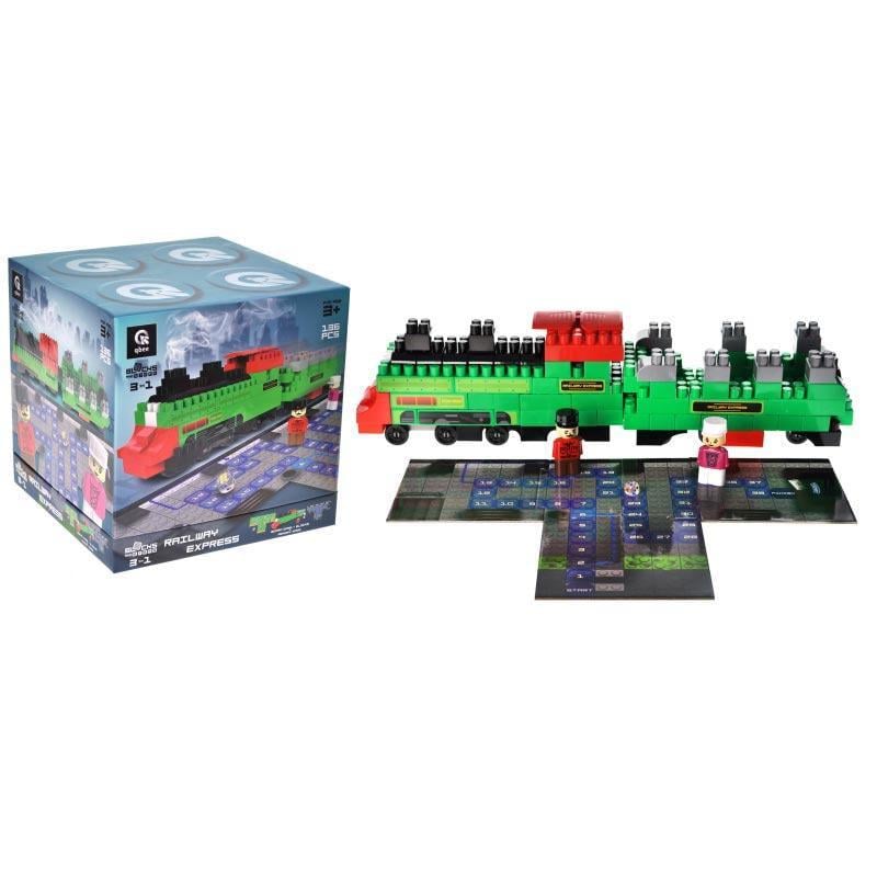 Конструктор qbee QB300-202 Block&Steps Залізничний Експрес 136 дет. (31956384)