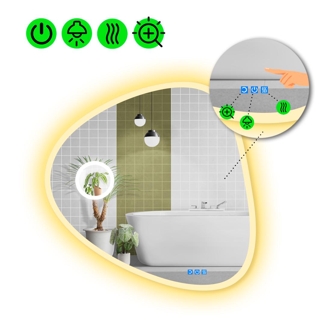 Дзеркало з LED підсвіткою Nuvola 3 з трьома сенсорами 100x100 см (8738281)