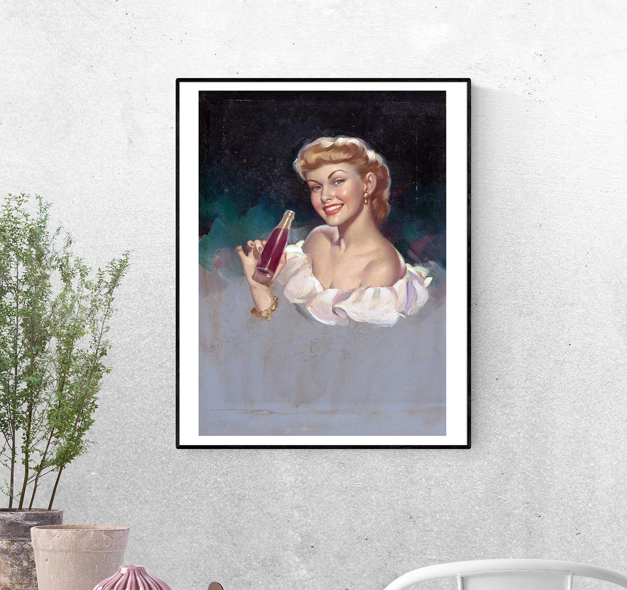 Постер Девушка с колой. Перл Алиса Фруш формат А-5 (pin_up010113_Poster)