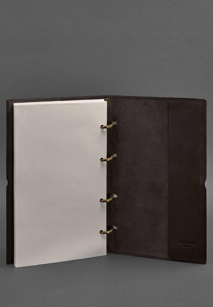 Блокнот кожаный Софт-бук 9.0 А4 на кольцах в мягкой обложке Коричневый (A-027495) - фото 4 Блокнот кожаный Софт-бук 9.0 А4 на кольцах в мягкой обложке Коричневый (A-027495) - фото 4